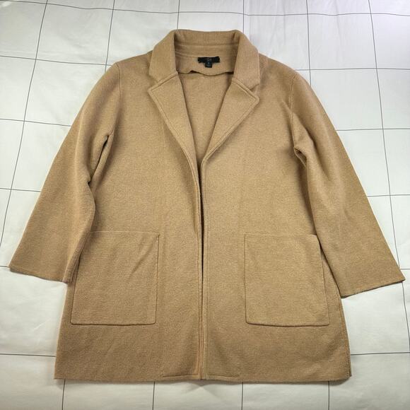 J. Crew Sweater Blazer Womens Small Tan Camel Sophie Open Front Cardigan Knit - Picture 1 of 6